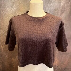 Adidas Dark Brown Patterned Crop Top